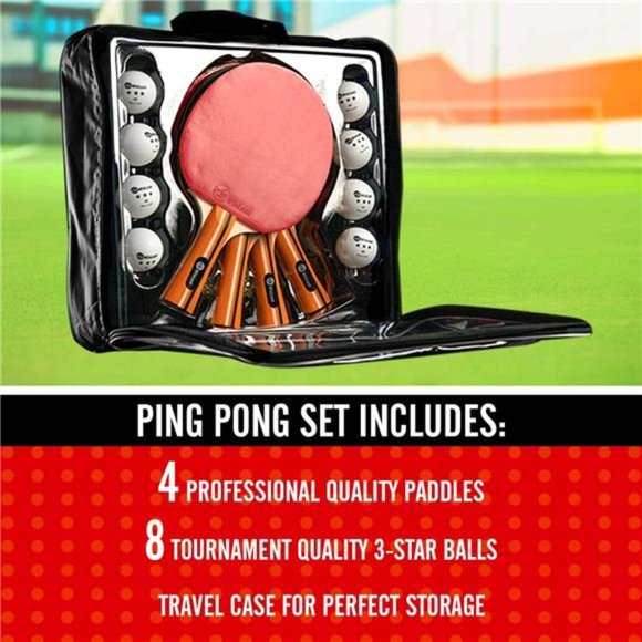 Ping Pong Paddles Sets - Portable Table Tennis Paddle Set with Ping Pong Paddle - Picture 6 of 6
